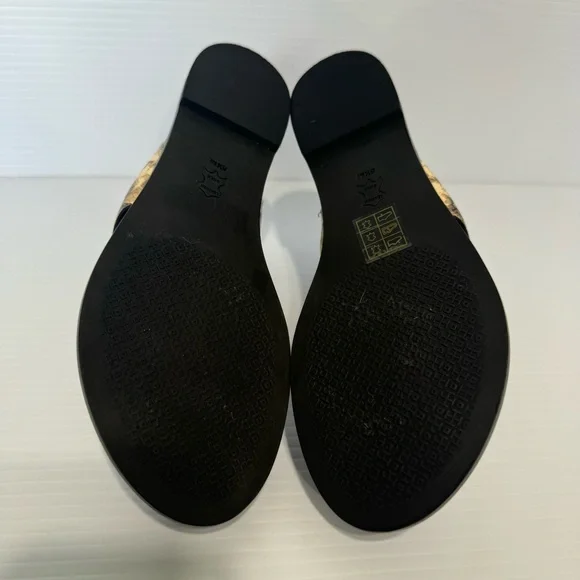 Tory Burch Patos Disk Thong Woven Leather Sandals Size 5 1/2 - Picture 8 of 12